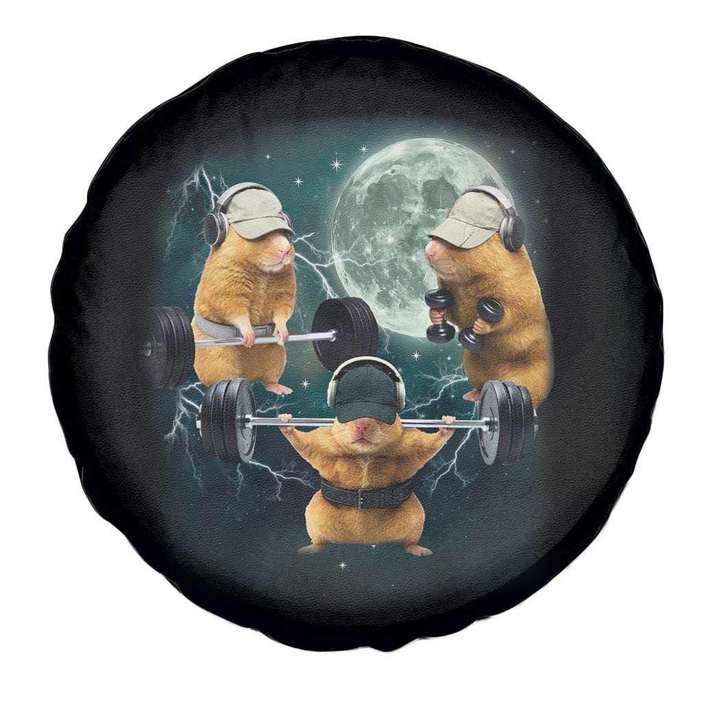 Funny Three Hamster Deadlift Gym Rat Moon Training Weightlifting Meme Spare Tire Cover TS11 Print Your Wear