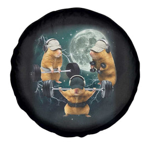 Funny Three Hamster Deadlift Gym Rat Moon Training Weightlifting Meme Spare Tire Cover TS11 Print Your Wear