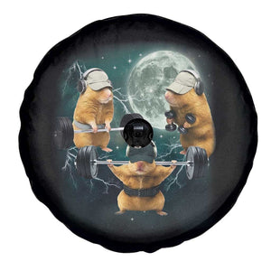 Funny Three Hamster Deadlift Gym Rat Moon Training Weightlifting Meme Spare Tire Cover TS11 Print Your Wear