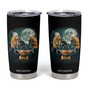 Funny Three Hamster Deadlift Gym Rat Moon Training Weightlifting Meme Tumbler Cup TS11 Black Print Your Wear