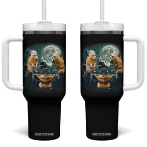 Funny Three Hamster Deadlift Gym Rat Moon Training Weightlifting Meme Tumbler With Handle TS11 One Size: 40 oz Black Print Your Wear