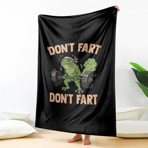 Gym Frog Throw Blanket Dont Fart Workout Weights Squat Humor TS11 Print Your Wear