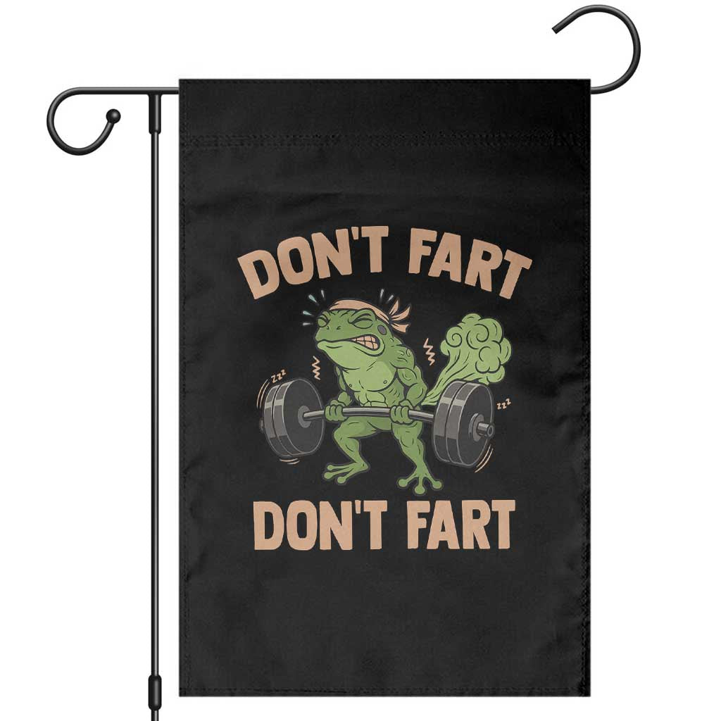Gym Frog Garden Flag Dont Fart Workout Weights Squat Humor TS11 Black Print Your Wear