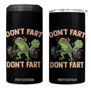 Gym Frog 4 in 1 Can Cooler Tumbler Dont Fart Workout Weights Squat Humor TS11 One Size: 16 oz Black Print Your Wear