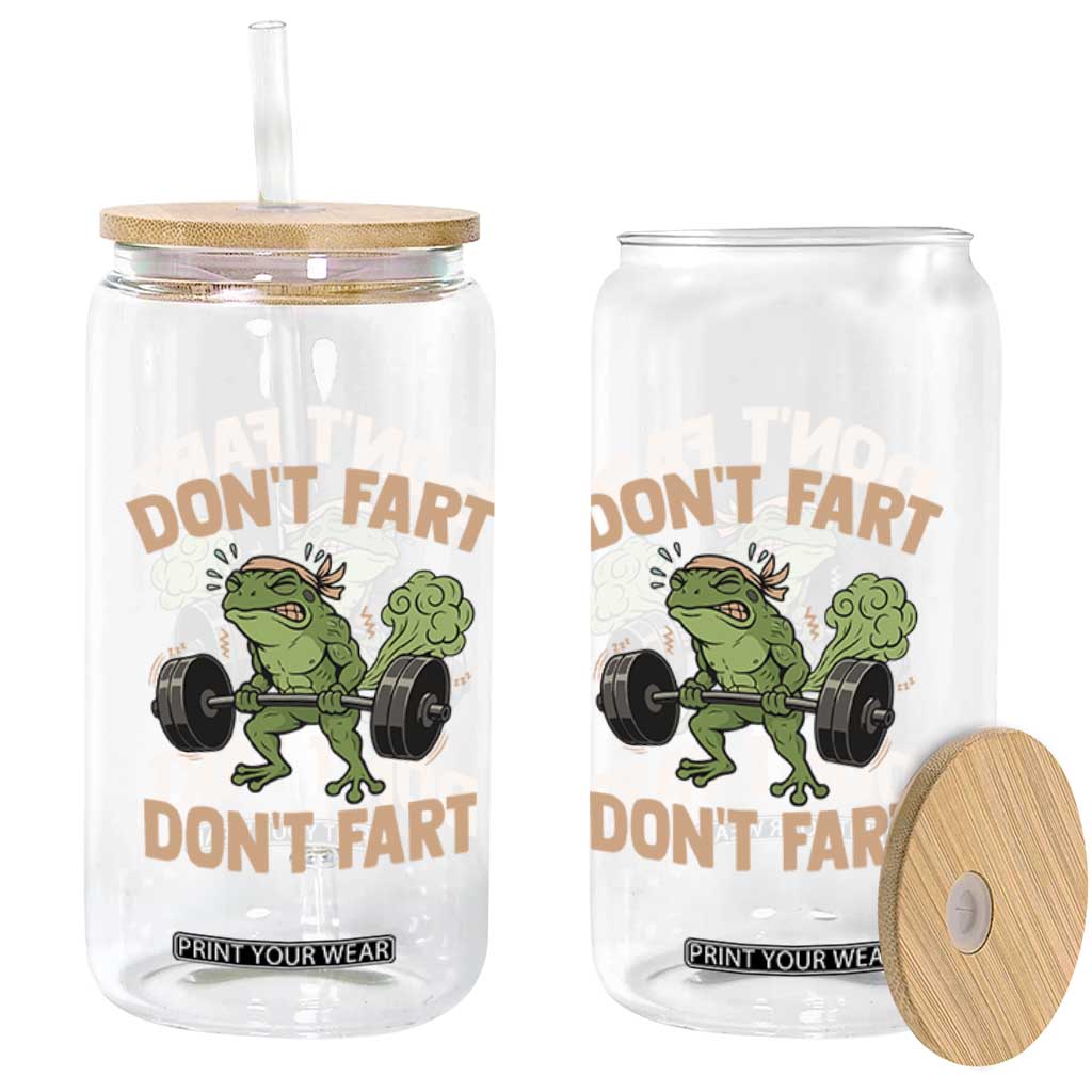 Gym Frog Glass Can Dont Fart Workout Weights Squat Humor TS11 Print Your Wear