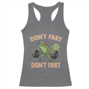 Gym Frog Racerback Tank Top Dont Fart Workout Weights Squat Humor TS11 Charcoal Print Your Wear