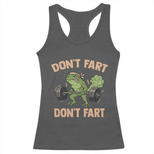 Gym Frog Racerback Tank Top Dont Fart Workout Weights Squat Humor TS11 Dark Heather Print Your Wear