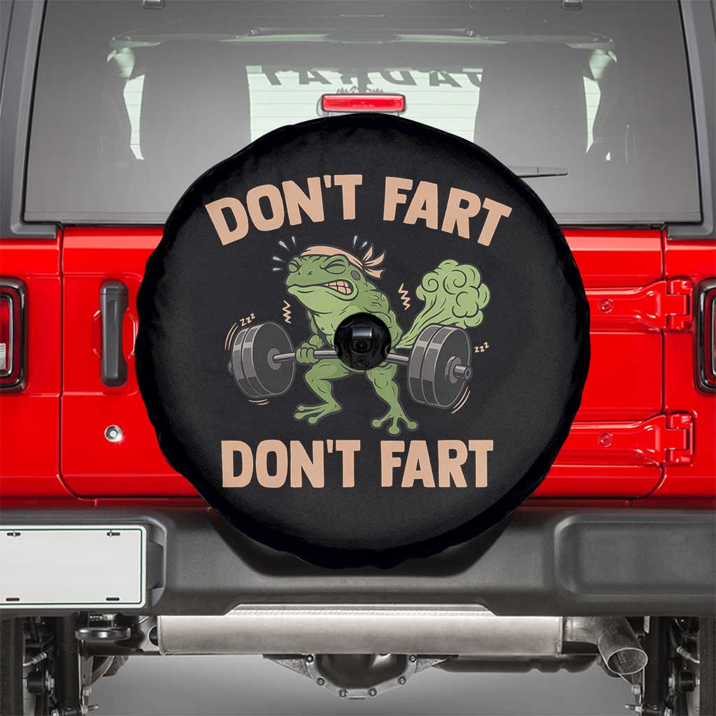 Gym Frog Spare Tire Cover Dont Fart Workout Weights Squat Humor TS11 Black Print Your Wear
