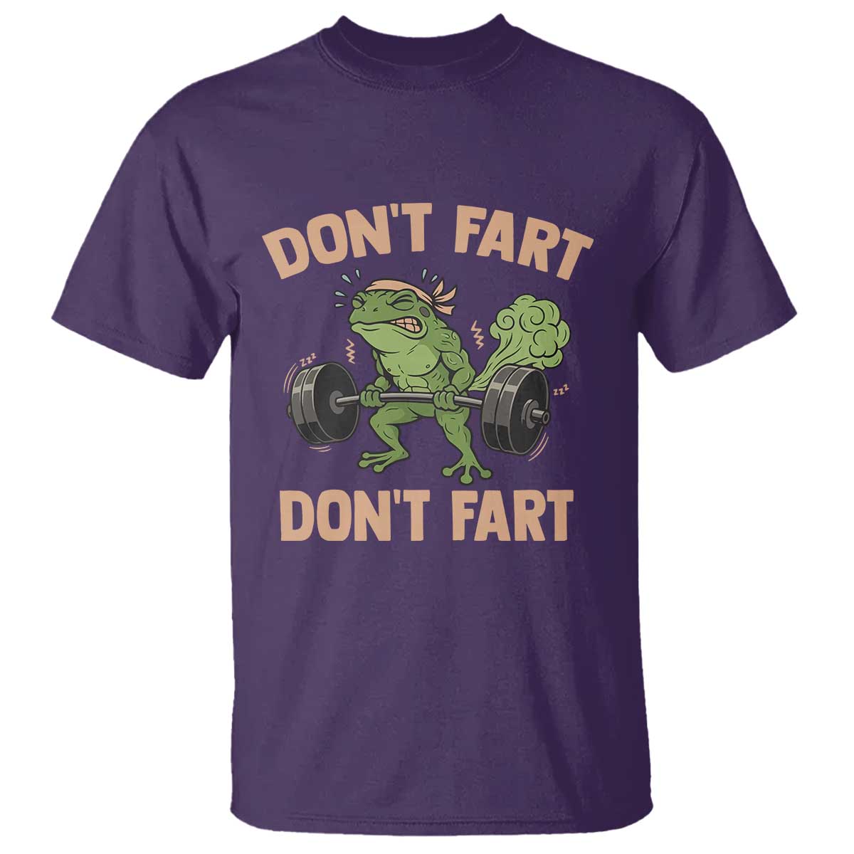 Gym Frog T Shirt Dont Fart Workout Weights Squat Humor TS11 Purple Print Your Wear
