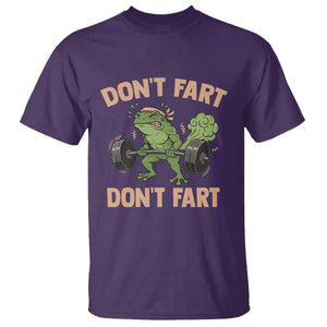 Gym Frog T Shirt Dont Fart Workout Weights Squat Humor TS11 Purple Print Your Wear