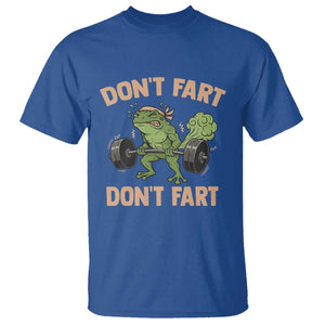 Gym Frog T Shirt Dont Fart Workout Weights Squat Humor TS11 Royal Blue Print Your Wear
