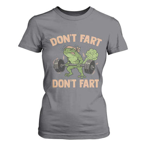 Gym Frog T Shirt For Women Dont Fart Workout Weights Squat Humor TS11 Charcoal Print Your Wear