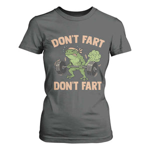 Gym Frog T Shirt For Women Dont Fart Workout Weights Squat Humor TS11 Dark Heather Print Your Wear