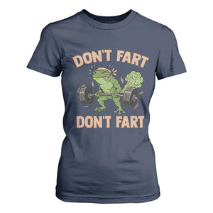 Gym Frog T Shirt For Women Dont Fart Workout Weights Squat Humor TS11 Navy Print Your Wear