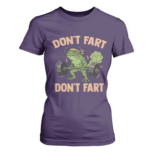 Gym Frog T Shirt For Women Dont Fart Workout Weights Squat Humor TS11 Purple Print Your Wear