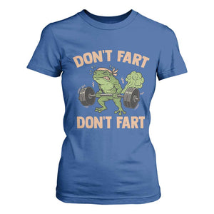 Gym Frog T Shirt For Women Dont Fart Workout Weights Squat Humor TS11 Royal Blue Print Your Wear