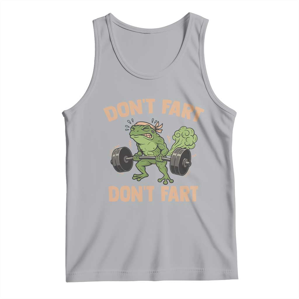 Gym Frog Tank Top Dont Fart Workout Weights Squat Humor TS11 Athletic Heather Print Your Wear
