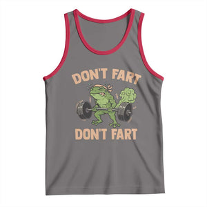Gym Frog Tank Top Dont Fart Workout Weights Squat Humor TS11 Deep Heather Red Print Your Wear