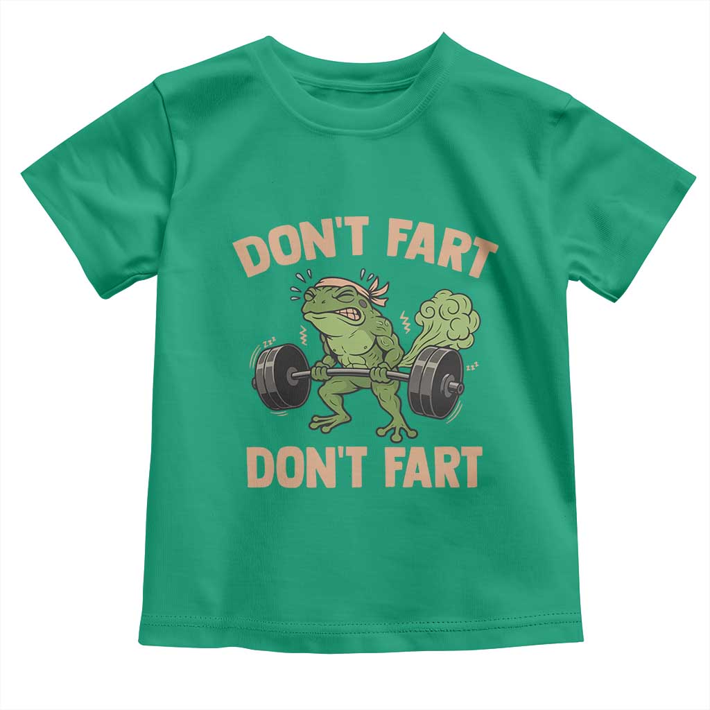 Gym Frog Toddler T Shirt Dont Fart Workout Weights Squat Humor TS11 Irish Green Print Your Wear