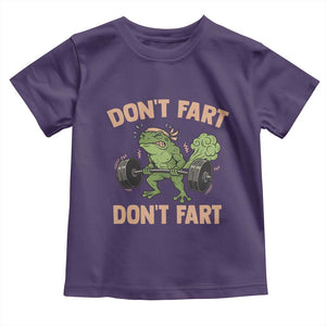 Gym Frog Toddler T Shirt Dont Fart Workout Weights Squat Humor TS11 Purple Print Your Wear