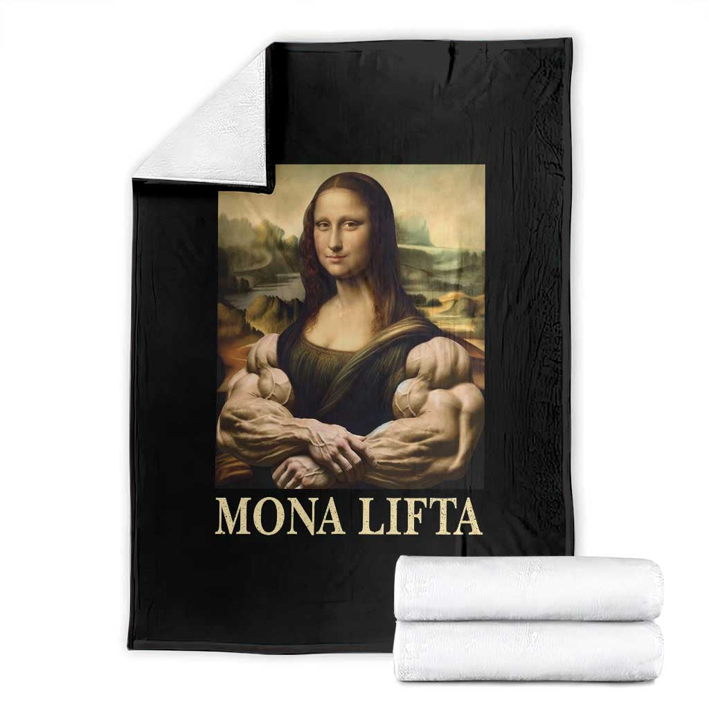 Funny Mona Lifta Muscle Mona Lisa Bodybuilding Fitness Gym Lover Throw Blanket TS11 Black Print Your Wear