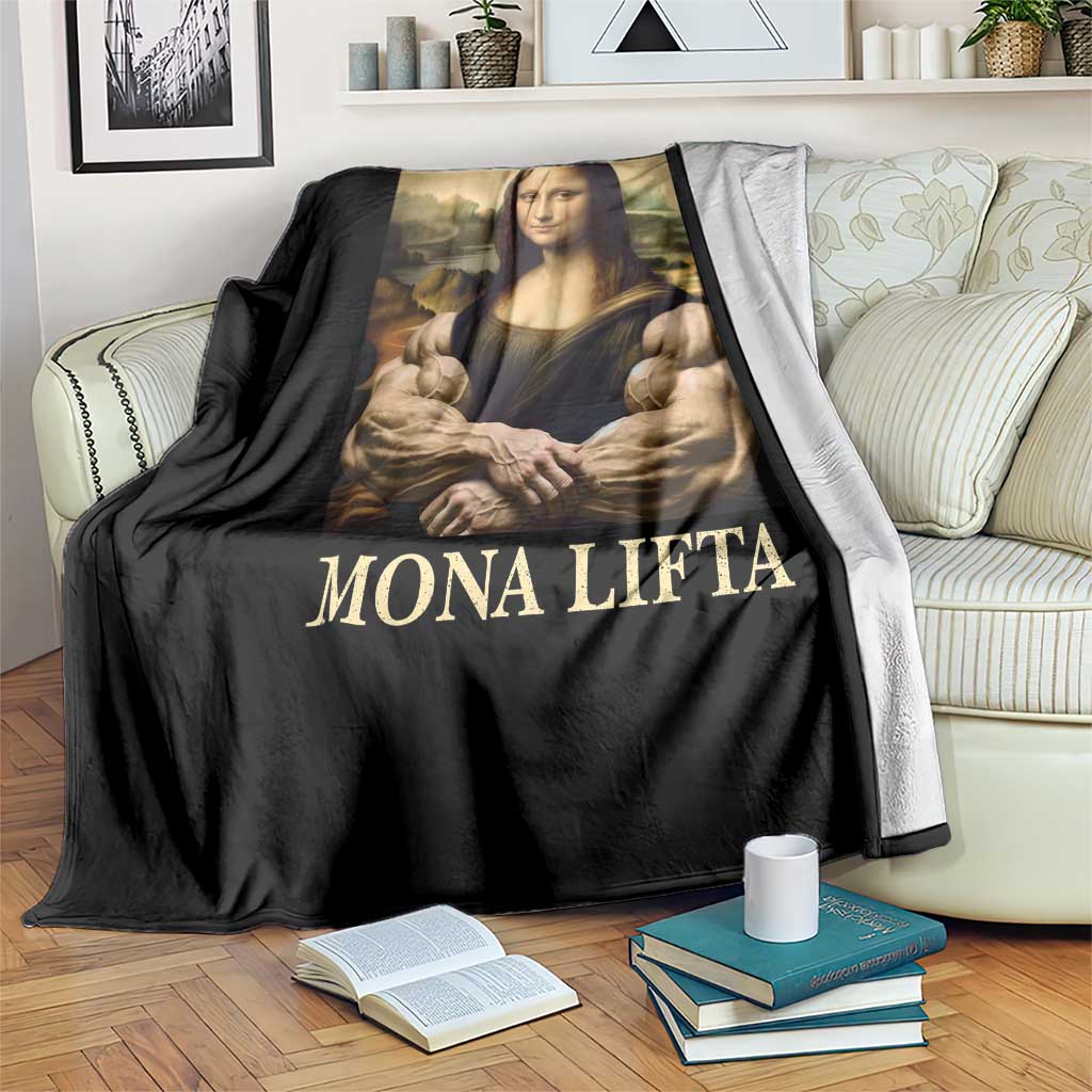 Funny Mona Lifta Muscle Mona Lisa Bodybuilding Fitness Gym Lover Throw Blanket TS11 Print Your Wear