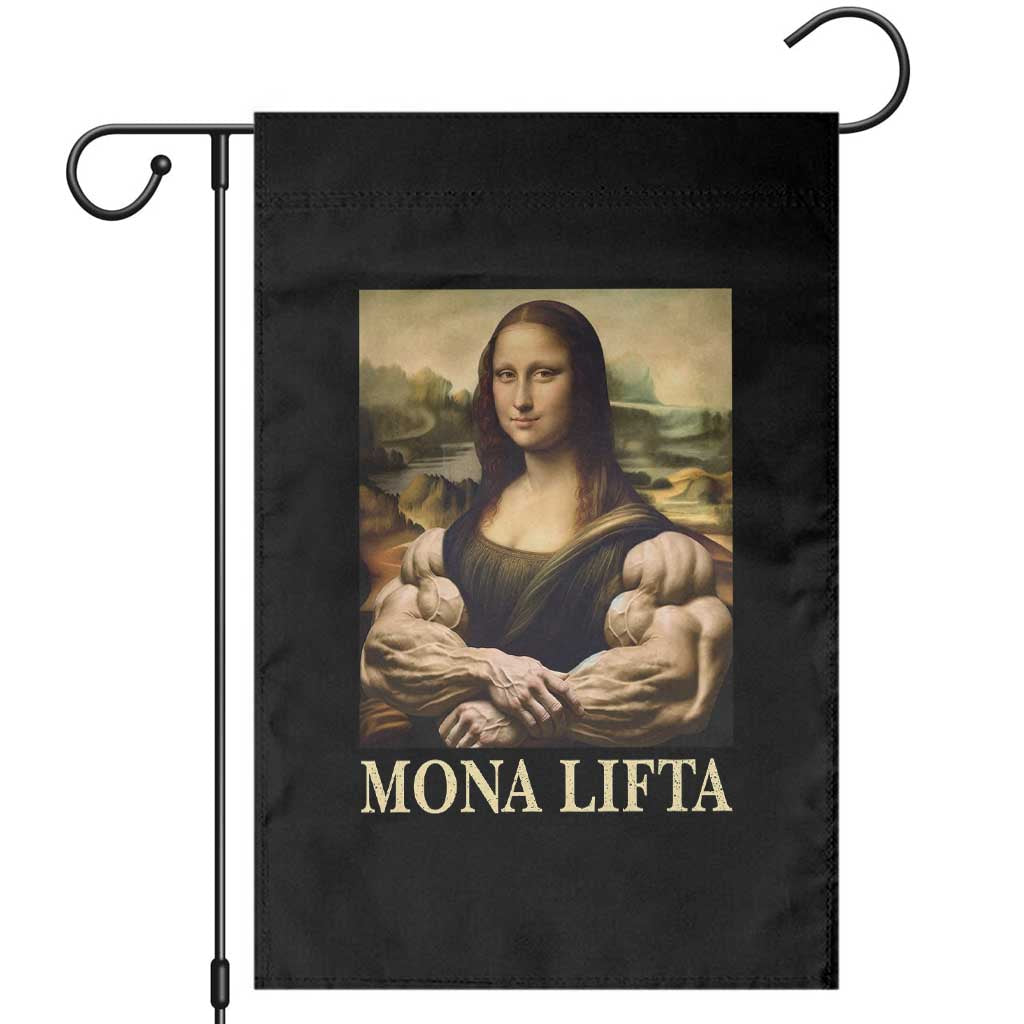 Funny Mona Lifta Muscle Mona Lisa Bodybuilding Fitness Gym Lover Garden Flag TS11 Black Print Your Wear