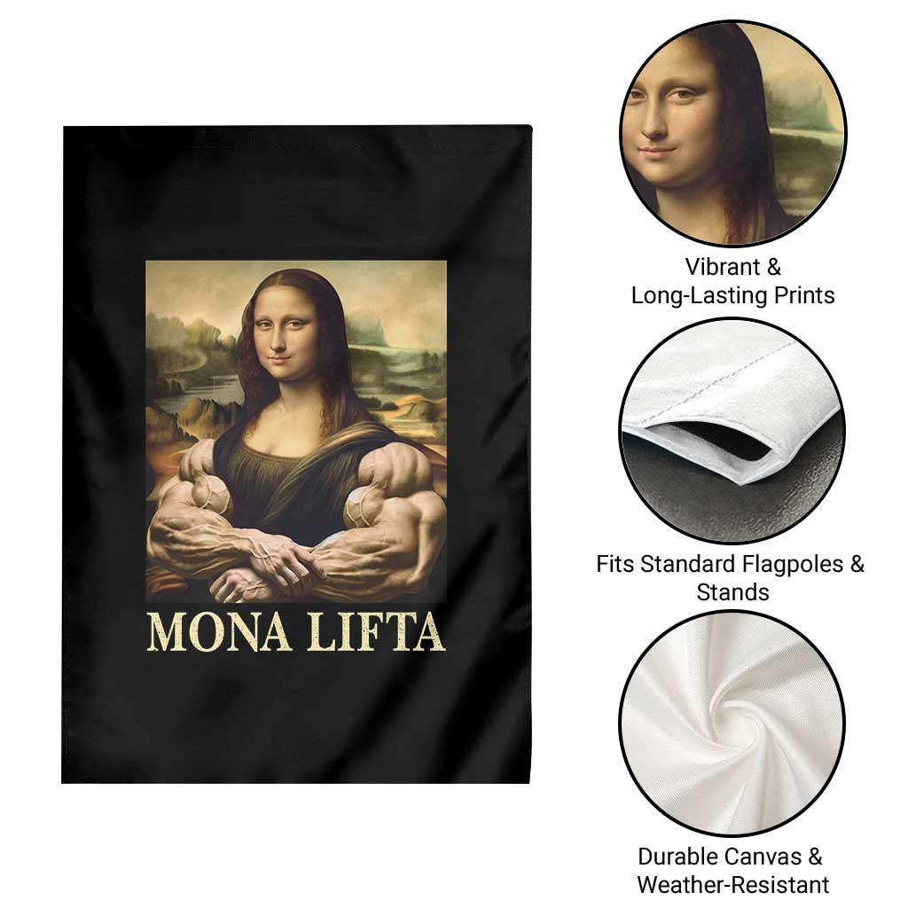 Funny Mona Lifta Muscle Mona Lisa Bodybuilding Fitness Gym Lover Garden Flag TS11 Print Your Wear
