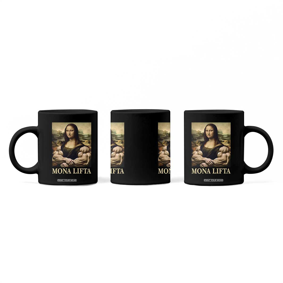 Funny Mona Lifta Muscle Mona Lisa Bodybuilding Fitness Gym Lover Coffee Mug TS11 Print Your Wear