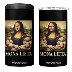 Funny Mona Lifta Muscle Mona Lisa Bodybuilding Fitness Gym Lover 4 in 1 Can Cooler Tumbler TS11 One Size: 16 oz Black Print Your Wear