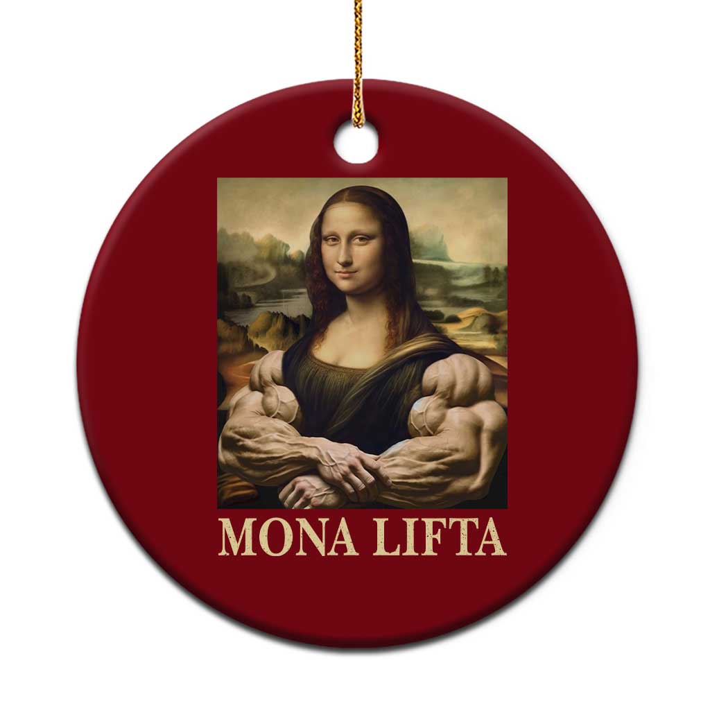 Funny Mona Lifta Muscle Mona Lisa Bodybuilding Fitness Gym Lover Ceramic Ornament TS11 1pc Red Print Your Wear