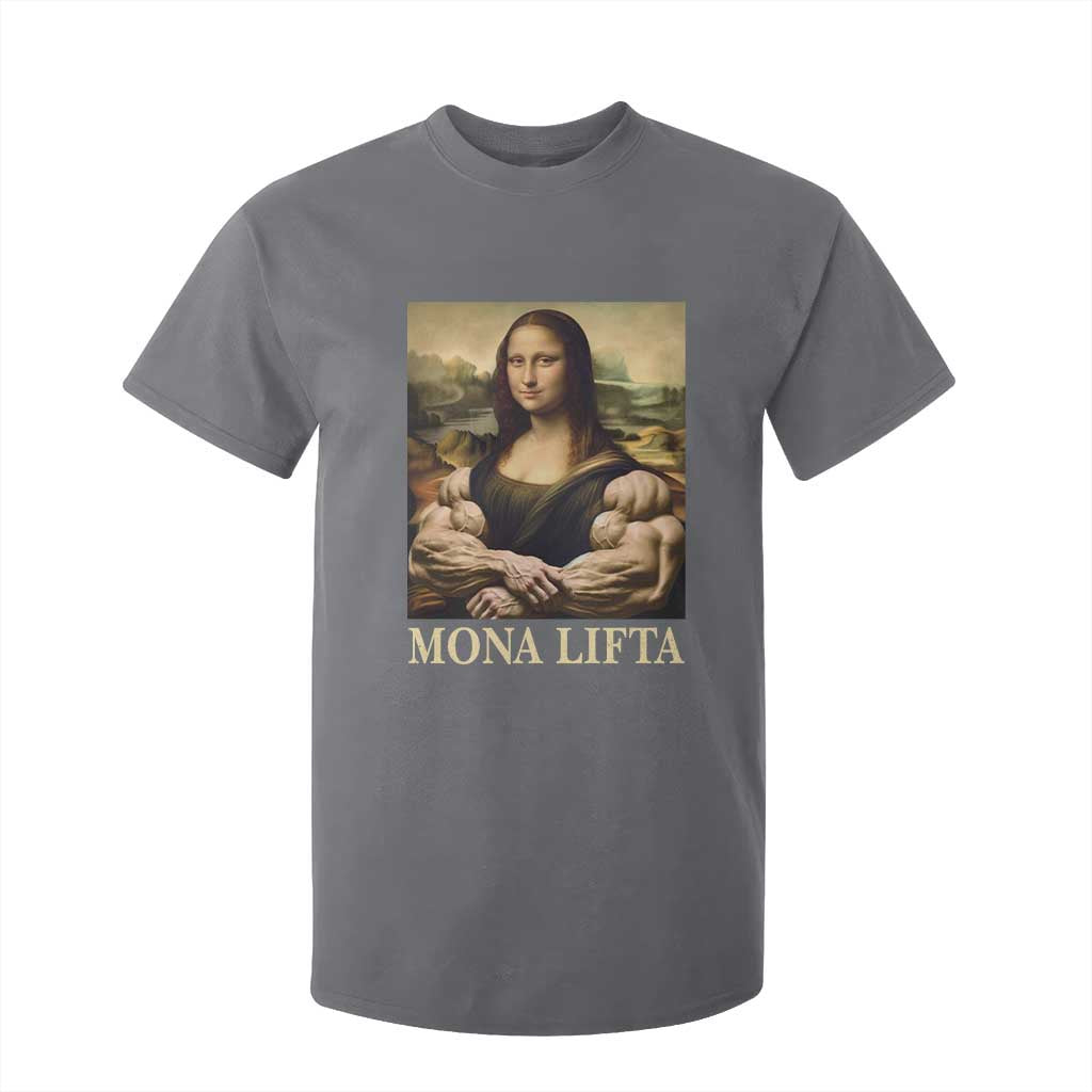 Funny Mona Lifta Muscle Mona Lisa Bodybuilding Fitness Gym Lover T Shirt For Kid TS11 Charcoal Print Your Wear