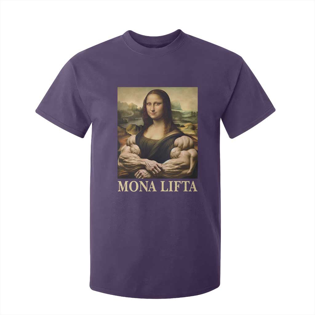 Funny Mona Lifta Muscle Mona Lisa Bodybuilding Fitness Gym Lover T Shirt For Kid TS11 Purple Print Your Wear
