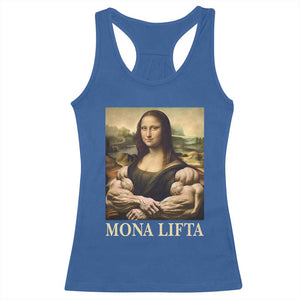 Funny Mona Lifta Muscle Mona Lisa Bodybuilding Fitness Gym Lover Racerback Tank Top TS11 Royal Blue Print Your Wear