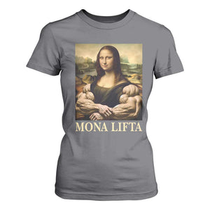 Funny Mona Lifta Muscle Mona Lisa Bodybuilding Fitness Gym Lover T Shirt For Women TS11 Charcoal Print Your Wear