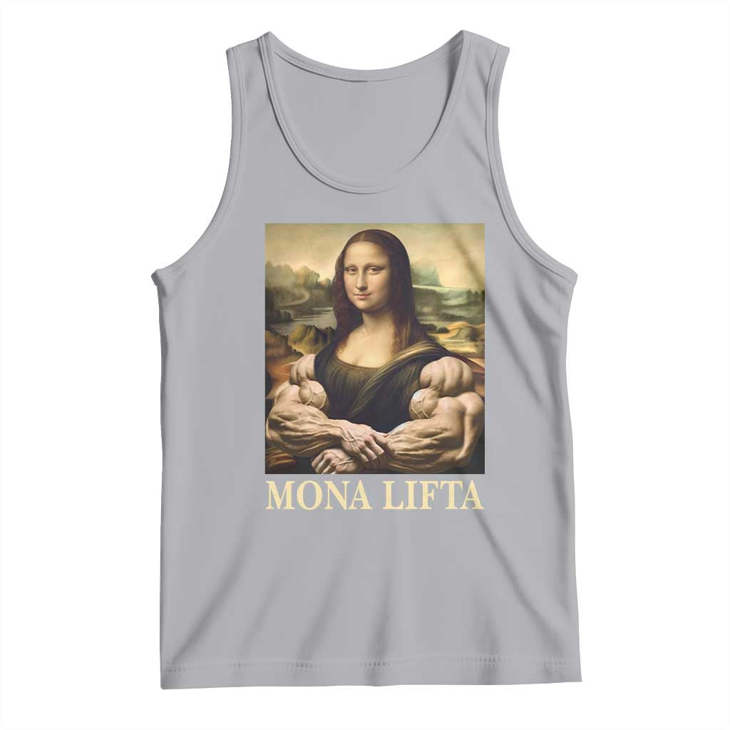 Funny Mona Lifta Muscle Mona Lisa Bodybuilding Fitness Gym Lover Tank Top TS11 Athletic Heather Print Your Wear