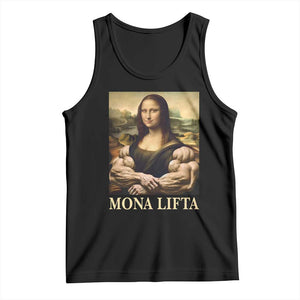 Funny Mona Lifta Muscle Mona Lisa Bodybuilding Fitness Gym Lover Tank Top TS11 Black Print Your Wear