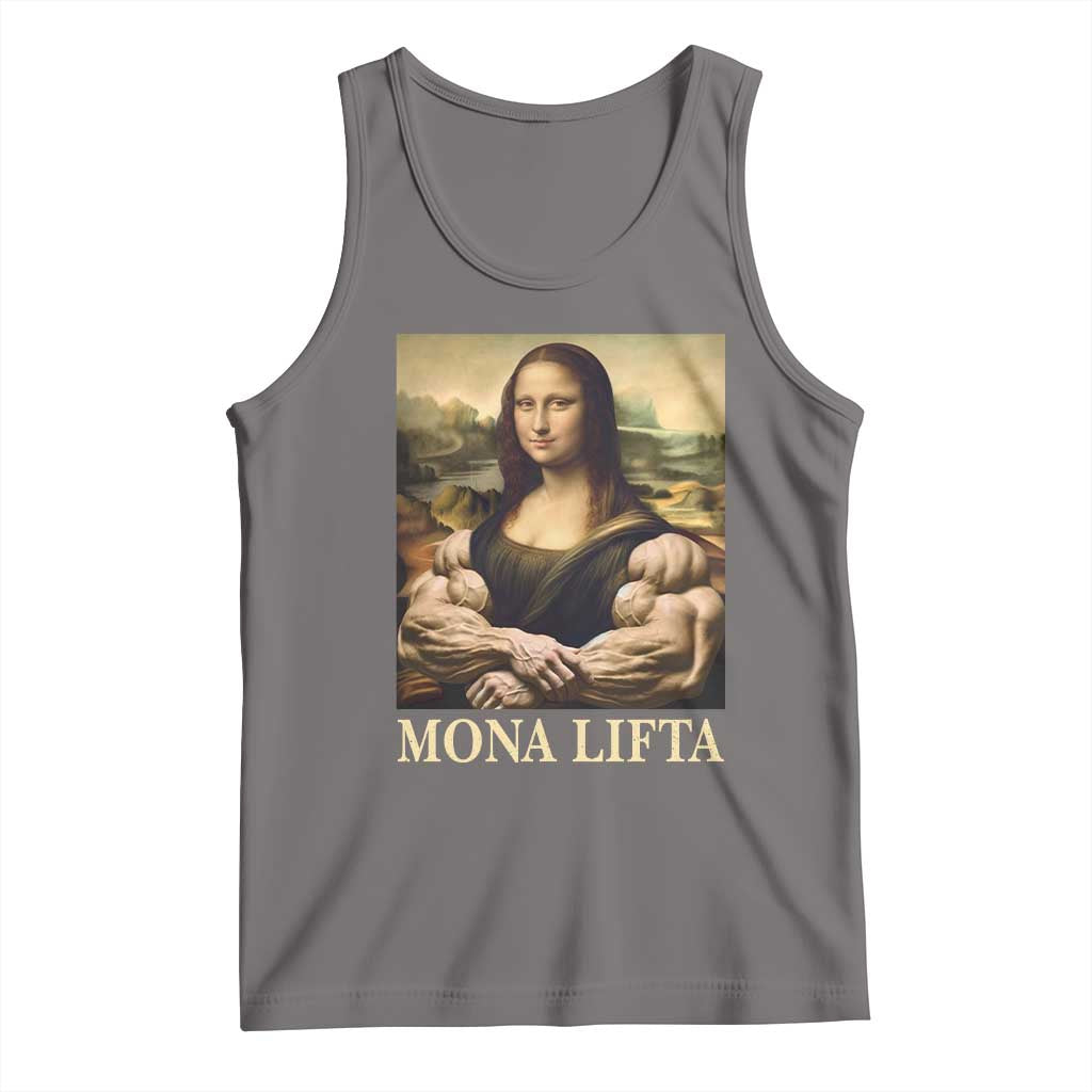 Funny Mona Lifta Muscle Mona Lisa Bodybuilding Fitness Gym Lover Tank Top TS11 Deep Heather Print Your Wear