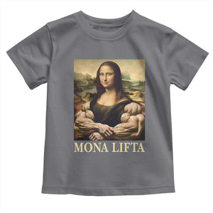 Funny Mona Lifta Muscle Mona Lisa Bodybuilding Fitness Gym Lover Toddler T Shirt TS11 Charcoal Print Your Wear