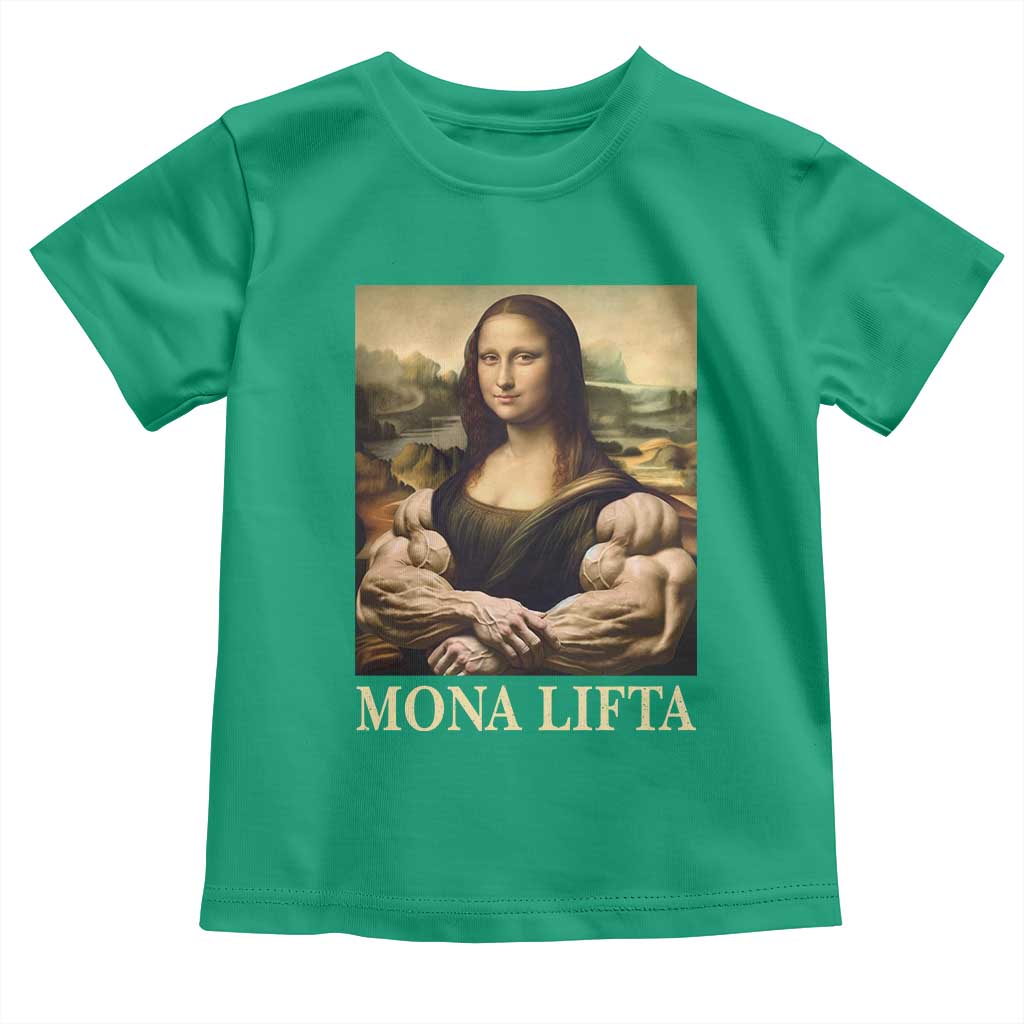 Funny Mona Lifta Muscle Mona Lisa Bodybuilding Fitness Gym Lover Toddler T Shirt TS11 Irish Green Print Your Wear