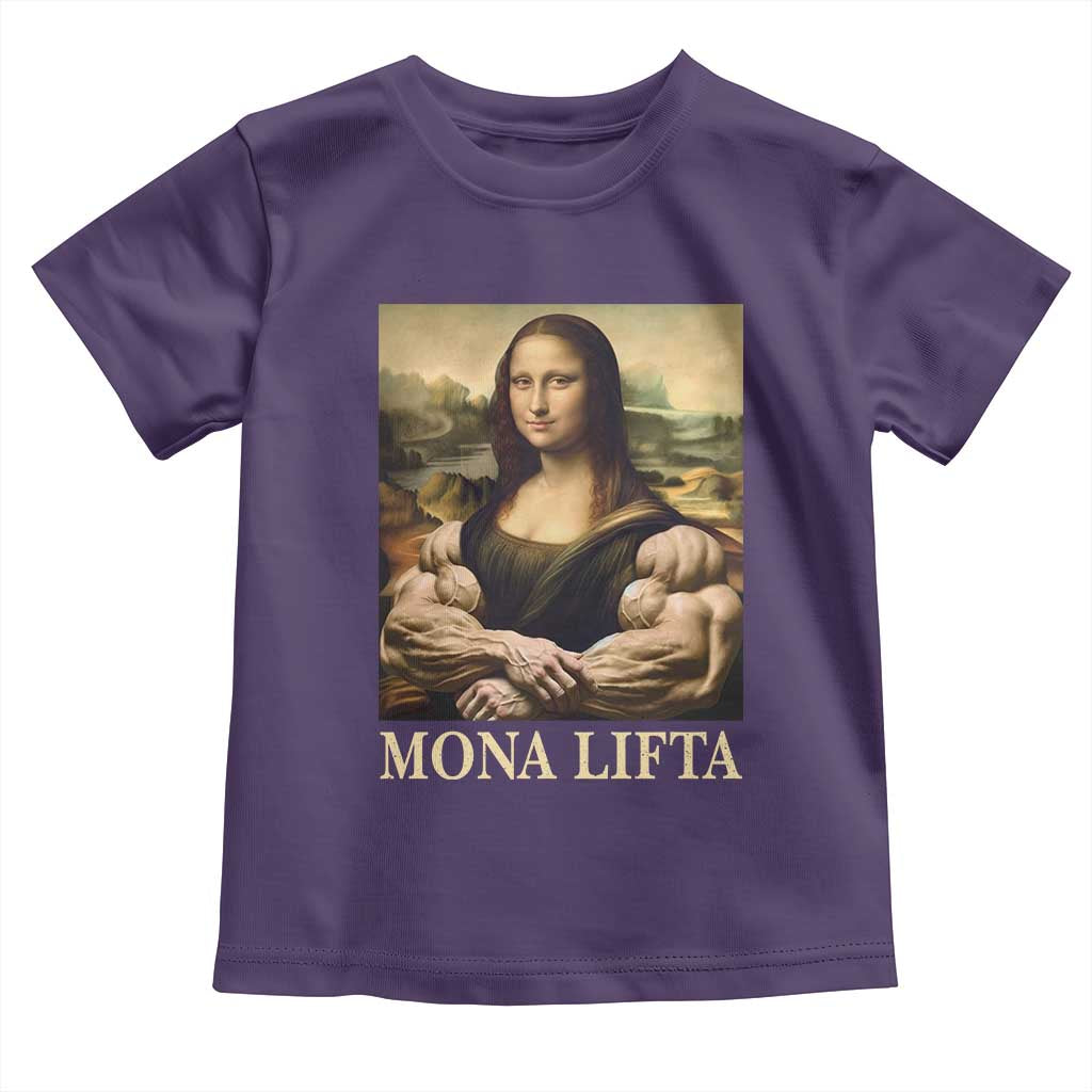 Funny Mona Lifta Muscle Mona Lisa Bodybuilding Fitness Gym Lover Toddler T Shirt TS11 Purple Print Your Wear