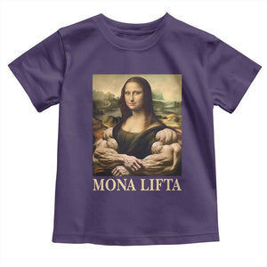 Funny Mona Lifta Muscle Mona Lisa Bodybuilding Fitness Gym Lover Toddler T Shirt TS11 Purple Print Your Wear