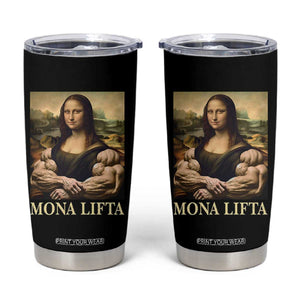 Funny Mona Lifta Muscle Mona Lisa Bodybuilding Fitness Gym Lover Tumbler Cup TS11 Black Print Your Wear