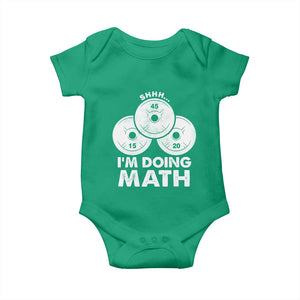 Funny Shhh I Am Doing Math Weightlifting Workout Training Baby Onesie TS11 Irish Green Print Your Wear