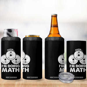 Funny Shhh I Am Doing Math Weightlifting Workout Training 4 in 1 Can Cooler Tumbler TS11 Print Your Wear