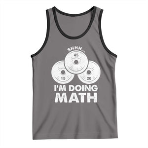 Funny Shhh I Am Doing Math Weightlifting Workout Training Tank Top TS11 Deep Heather Black Print Your Wear