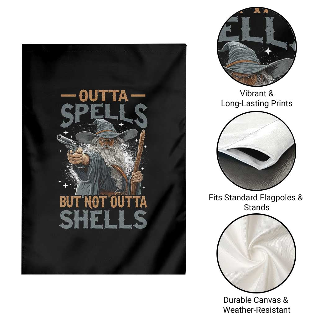Outta Spells But Not Outta Shells Garden Flag Funny Fantasy Meme TS11 Print Your Wear