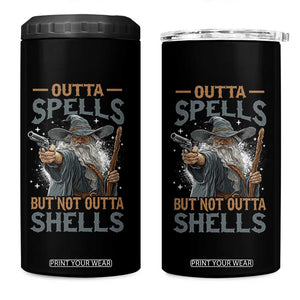 Outta Spells But Not Outta Shells 4 in 1 Can Cooler Tumbler Funny Fantasy Meme TS11 One Size: 16 oz Black Print Your Wear