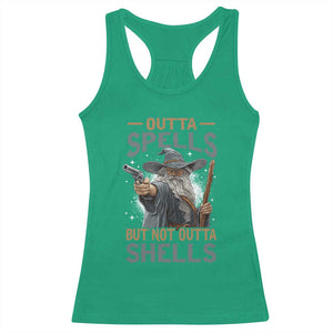 Outta Spells But Not Outta Shells Racerback Tank Top Funny Fantasy Meme TS11 Irish Green Print Your Wear