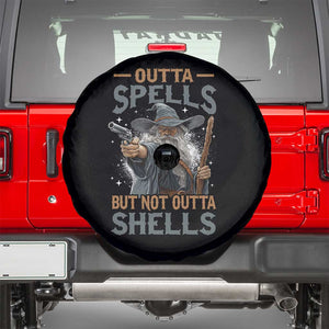 Outta Spells But Not Outta Shells Spare Tire Cover Funny Fantasy Meme TS11 Black Print Your Wear